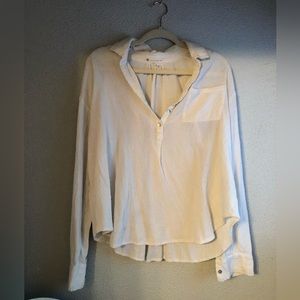 House of Harlow light white henley top